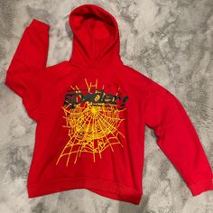 I Have More Color Ways On My Website Lmk If You Wanna Get Anything. This Sp5der Hoodie Is Truly One Of A Kind. It Features A Striking Graphic On The Chest, Embodying The Album's Rebellious Spirit. The Hoodie Also Showcases Detailed Spider Webs And Other Graphics That Seamlessly Complement The Matching Sweatpants From The Same Release. Red Crew Neck Hoodie For Halloween, Red Crew Neck Halloween Hoodie, Casual Red Hoodie For Halloween, Red Casual Hoodie For Halloween, Red Hooded Top With Letter Print, Red Hooded Tops With Letter Print, Oversized Red Hoodie With Graphic Print, Oversized Red Graphic Print Hoodie, Red Sweatshirt For Streetwear In Fall