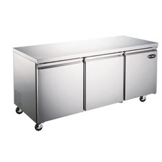 three door stainless steel refrigeration unit