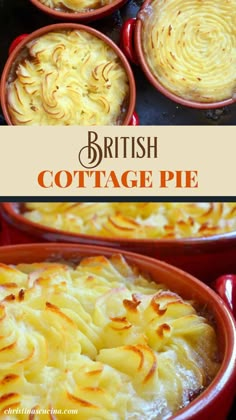 the british cottage pie is ready to be eaten