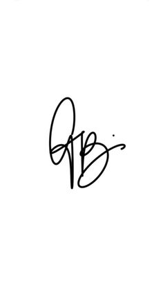 an image of the word b p is written in cursive writing on a white background