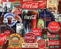 a collage of different types of coca cola