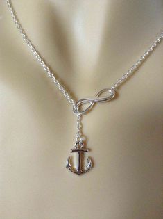 Lariat Infinity Anchor Necklace-simple necklace, gifts for sister, nautical necklace lariat necklace, small necklace, stocking stuffer gifts on Etsy, $23.00 Infinity Anchor, Necklace Cheap, Simple Necklaces, Tags Design, Nautical Necklace, Infinity Jewelry, Small Necklace, Anchor Necklace, Inspirational Jewelry