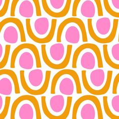 an orange and pink pattern with circles