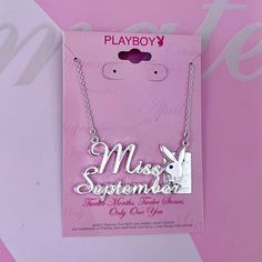 Very Rare Authentic Vintage Y2k Silver Playboy Miss September Necklace Nwt *Price Firm* Tags: Playboy Fashion Bratz Betty Boop Von Dutch Streetwear Cute Vintage Y2k Retro Mean Girls Clueless Early 2000s Girls Next Door 70s 80s 90s Vtg Legally Blonde Regina George Bundle Rave Ravewear Festival Lingerie Kawaii Anime Thrift Party Club Dance Dancer Stripper Pinup Bunny Ears Playmate Rhinestone Glitzy Collectibles Accessories Bimbo Dolls Kill Sugar Thrillz Current Mood Paris Hilton Brittney Spears St Miss September, Bratz Accessories, Bratz Party, 2000s Girls, Streetwear Cute, 00s Aesthetic, Pink Gold Necklace, Club Dance, Early 2000s Fashion