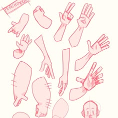 an image of hand gestures drawn in pink