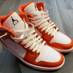 Men's Air Jordan 1 Mid "Electric Orange" Like New Condition!! Men's 9 / Comes With Box. Low Balling = Blocked Air Jordan 1 Mid, Jordans For Men, Jordan Shoes, Jordan 1, Mens Shoes Sneakers, Air Jordans, Like New, Shoes Sneakers, Men's Shoes