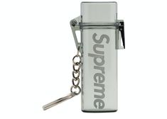 a bottle shaped like a lighter with a key chain attached to it's side