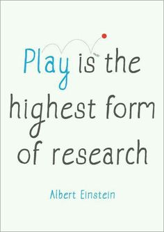 a book cover with the title play is the highest form of research written in blue