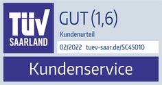 a blue and white business card with the words kundenser service