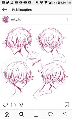 an anime character's head with different facial expressions