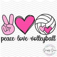 peace love volleyball svg file