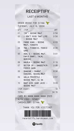 a receipt with the words receipt last 6 months on it and an image of a barcode