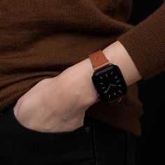 Give your Apple Watch a timeless yet modern look in genuine leather, designed to be an understated accent for any everyday look. A sleek complement to your Apple Watch Slim & minimalist design Crafted with consciously sourced genuine Italian leather Designed to age beautifully with a patina uniquely yours Premium stainless steel hardware Soft nubuck leather backing for comfortable all-day wear This product is also available in 42 / 44 / 45mm Sustainable Leather 2-Year Limited Warranty 14-Day Ret Apple Watch Bands Mens, Apple Watch Bands Women, Apple Watch Leather, Apple Watch Leather Strap, Sustainable Leather, Apple Watch Models, Womens Watches Luxury, Watches Unique, Classy Jewelry