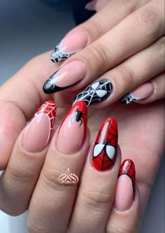 Superhero Nails, Marvel Nails, Fake Nails Designs, Cute Simple Nails, Simple Gel Nails, Girly Acrylic Nails, Her Nails, Really Cute Nails, Short Acrylic Nails Designs