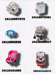 the baby stroller has many different types of seats and numbers on it's side