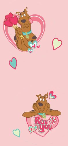 Light pink Iphone wallpaper featuring Scooby Doo with teal and pink hearts saying "Ruv You" Valentine Cartoon Wallpaper, Pink Scooby Doo Aesthetic, Scooby Doo Christmas Wallpaper, Cute Valentines Wallpaper Iphone, Scooby Doo Wallpaper Iphone, Scooby Doo Wallpaper, Scooby Doo Valentine, Scooby Doo Pictures, Scooby Doo Images