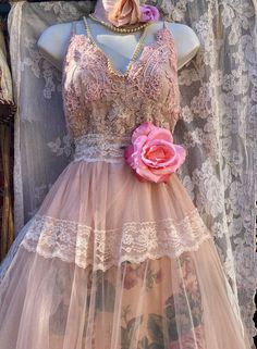 Beige Lace Dress Floral Tulle Wedding Fairytale Dress , Romantic Boho Cottagecore Wedding Dress, Handfasting Ceremony Dress Medium - Etsy Fitted Vintage Fairy Dress For Spring, Fairycore Lace Dress For Garden Party, Fairycore Tulle Fairy Dress For Garden Party, Bohemian Summer Dress With Lace Bodice, Flowy Lace Dress For Garden Party, Vintage Fairy Dress With Ruffles For Spring, Sleeveless Fairycore Wedding Dress, Cottagecore Lace Trim Party Dress, Cottagecore Lace Trim Dress For Party