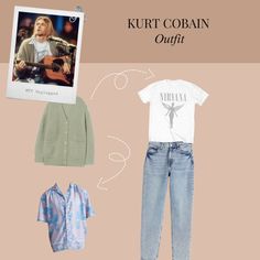 nirvana 90s outfit Kurt Cobain Summer Outfits, Kurt Cobain Mtv Unplugged Outfit, Kurt Cobain Cardigan Outfits, Kurt Cobain Outfits Inspired, Kurt Cobain Outfit Inspiration, Kurt Cobain Interview, Kurt Cobain Mtv Unplugged, Kurt Cobain Unplugged, Kurt Cobain Outfit