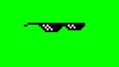 an image of pixelated glasses on a green background