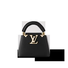 LOUIS VUITTON® - Capucines Nano - Black Black Lv Bag, Lv Capucines, Crown Collection, Louis Vuitton Gifts, Louis Vuitton Capucines, Trunk Bag, Wallet Pouch, Monogram Bag, Buckle Shoes