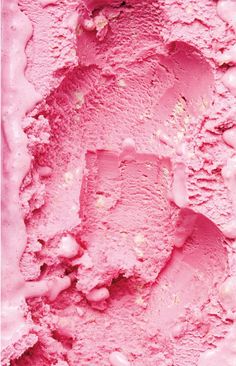 pink ice cream with white dots on it