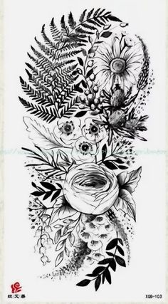 Four Tattoo, Natur Tattoo Arm, Sketches Tattoo, Fern Leaf, 3d Tattoo, Ranunculus, Piece Of Me, My Dream, Tattoo Sketches