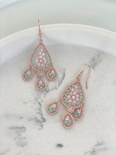 Chandelier Ohrringe - Etsy Österreich Seed Bead Earrings, Bead Earrings, Seed Bead, Beaded Earrings, Seed Beads, Mint, Beads