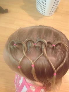 Valentines Hairstyles For Baby, Kids Valentine Hair Ideas, Girls Valentines Hair Ideas, Easy Valentines Hairstyles For Kids, Toddler Valentines Hairstyles, Valentine's Hairstyles, Valentine’s Hair For Kids, Heart Hairstyles For Kids, Valentine Hairstyles For Kids