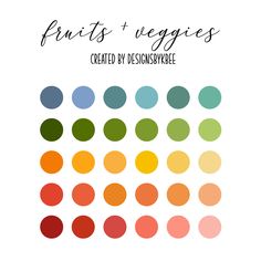 the color scheme for fruits and veggies, created by dessyypee