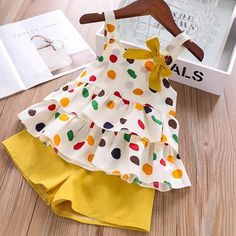 Summer Toddler Girls Clothes - bonbop Fun Cotton Summer Sets, Cute Yellow Shorts For Play, Cute Yellow Shorts For Playwear, Fun Summer Playwear Sets, Cute Yellow Summer Sets, Cute Yellow Summer Set, Cute Yellow Sets For Summer, Cute Summer Sets For Playdate, Cute Summer Playdate Sets