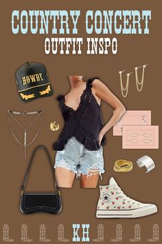 Looking for a casual country music festival outfit? I love this casual jean shorts country concert look! We attend multiple country concerts & country festivals every summer & I love coming up with cute country outfits like this!! Country Music Festival Outfits, Concert Look, Country Music Festival, Cute Country Outfits