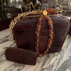 Vintage Genuine Crocodile Ladies Handbag. This Unique Ultra Chic Bag Comes With A Matching Change Purse And Is In Impeccable Shape! Crocodile Handbags, Ladies Purse, Chic Bags, Change Purse, Hand Bag, Women Handbags, Bag Lady, Purse, Handbags