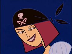 an animated woman wearing a pirate hat