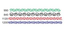 an embroidery design with different colored braids and numbers on the front, in various colors