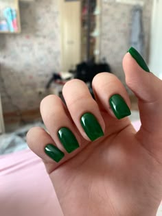 Short Square Green Nails, Dark Green Square Nails, Elite Nails, Drip Nails, Happy Nails, Soft Nails, Colorful Nail Designs, Design Nail