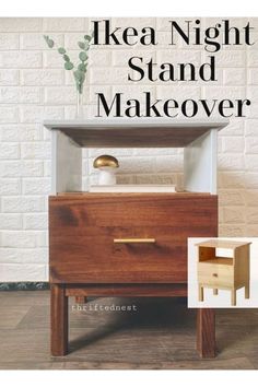 the ikea night stand makeover is an easy and cheap way to decorate with wood