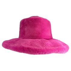 For Sale on 1stDibs - TheRealList presents: an incredible hot pink Suzanne Couture Millinery mink bucket hat. This oversized hat is constructed entirely of bright pink mink Pink Fur Hat, 1stdibs Fashion, Italian Hat, Oversized Hat, Chinchilla Fur, Raffia Hat, Rose Velvet, Velvet Hat, Brimmed Hat