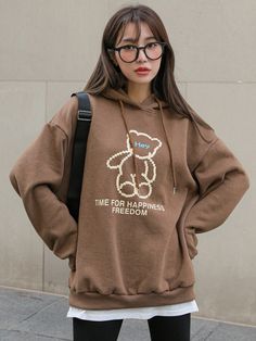 Korean Winter, Nothing To Say, Korean Fashion Winter, Thermal Hoodie, Winter Tops, Girl Sweatshirts