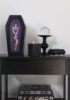 base|black Goth Vanity, Coffin Table, Girly Goth, Tinky Winky, Koi Footwear, Coffin Box, Spooky Movies, Spooky House, Vanity Accessories