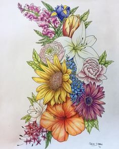 a drawing of flowers on paper with the words jordana umbanda above it