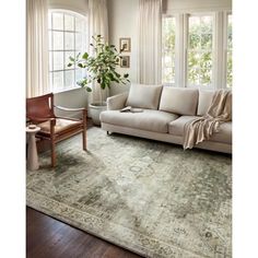 a living room filled with furniture and a large rug on top of a hard wood floor