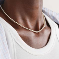 Men's Jewelry Necklace Celebrity Real Freshwater Pearls 14k White Gold Plated Clasp Hypoallergenic, Water-Resistant, And Safe To Wear, Luxury Trendy Look. Hugh Quality. Perfect Gift For A Man. Unique 100% Handcrafted By Designer Ivana Ruzzo Limited Edition For Neiman Marcus One-Of-A-Kind Unique Jewelry. Men's Jewelry Collection. Men's Pearl Necklace With Natural Freshwater Pearls "Celebrity Beyond" Sold Out From Ivanaruzzo.Com Necklace With Natural Freshwater Pearl, Hypoallergenic Gold Plated Cl Pearl Men Necklace, Mens Pearl Bracelet, Mens Pearl Necklace, Pearl Necklace Men, Chunky Pearl Necklace, Luxury Bohemian, Raymond Weil, Gold Luxury, Pearl Jewelry Necklace