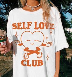 Cute Mental Health, Aesthetic Self Love, Mental Health T Shirts, Love Tshirt, Oversize Tee, Sport Design, Cute Graphic Tees, Retro Tee, Cute Fit