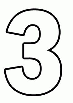 the number three is shown in black and white