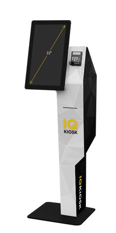 the kiosk is designed to look like it has an electronic screen on top