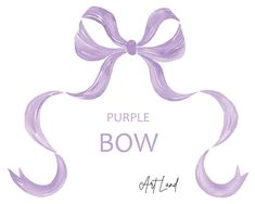 a purple bow with the words purple bow on it