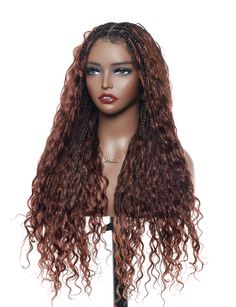 Product details Hair Material Premium quality synthetic braids & Human hair boho curls Lace Type Full lace with HD lace frontal Cap Size Standard Medium (Circumference 22") Straps Adjustable Last For One More Year Baby hair Human hair baby hair Braid strands 100 strands Base Shape Square Weight 0.5 lb, 1.09 lb Length 22“, 24“