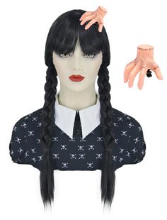 PRICES MAY VARY. Package Including: 1* black braided wig + 1* hairpin + wig caps, perfect for goth family costume party Wigs Material: Fover wigs are made of heat resistant premium synthetic hair, very soft touch and natural looking, just like your own hair Adjustable Wig Cap: 20 - 22 inches, 2 adjustable straps inside the wig, you can adjust its size to fit your head, can fit most women girls Applicable Occasions: Fover black braided wigs for daily, party, costume, cosplay, Halloween, Christmas Goth Wigs Black, Cute Goth Wigs, Goth Costume, Wig Stand, Wig Caps, Black Wig, Black Braids, Braids Wig, Family Costumes