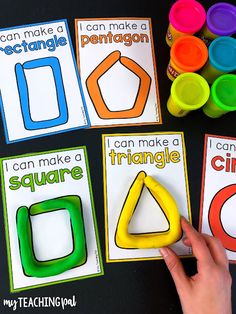 three different shapes and words are shown in this printable game for kids to play with