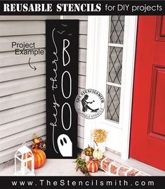 hey there boo reusable stencil Happy Halloween Porch Leaners, Hey Boo Porch Sign, Fall Porch Signs, Halloween Witch Porch Signs, Halloween Plank Signs, Hey Boo Wood Sign, Door Leaners, Porch Sitters, Halloween Plaque